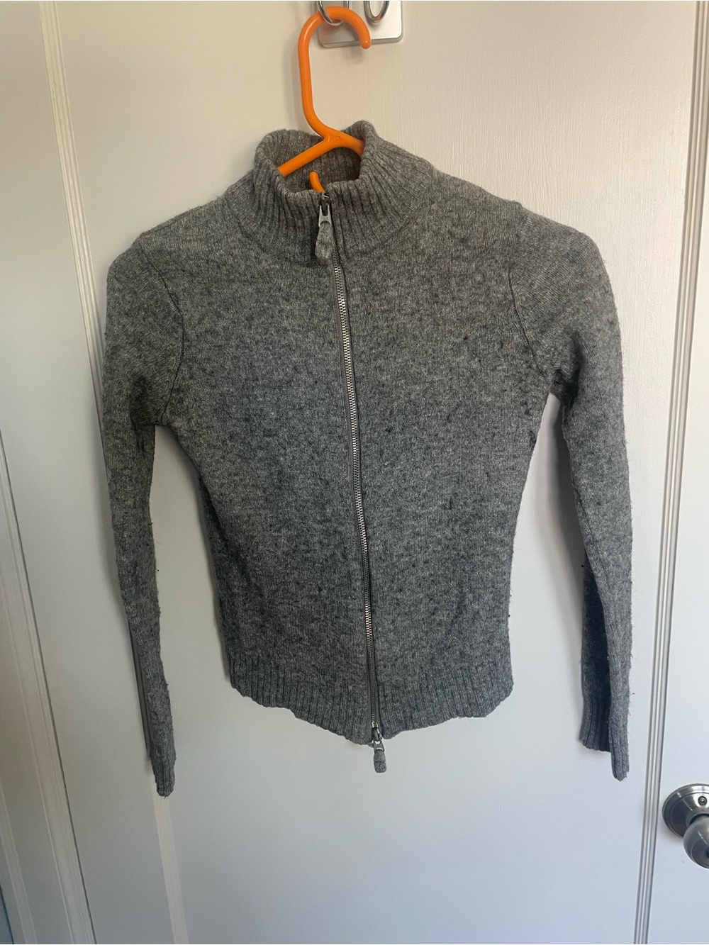 Comptoir des Cotonniers Gray Knit Zip-Up Cardigan Sweater | Size XS/S (2/4)